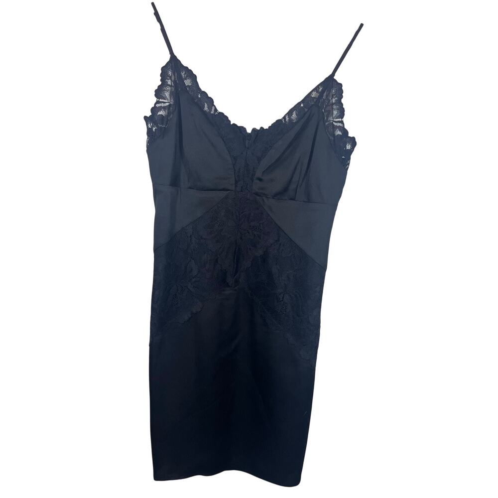 Guess Lace Satin Black Slip Dress Size Small